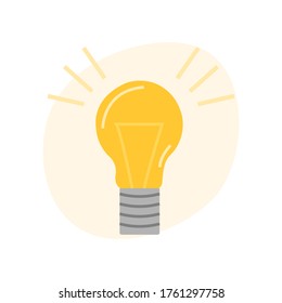 cartoon flat simple lump bulb on white background vector illustration 