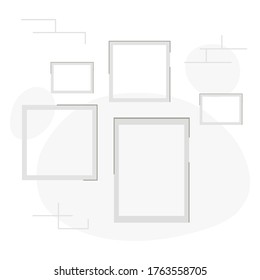 Cartoon flat Square Shelves on white background vector illustration modern style 