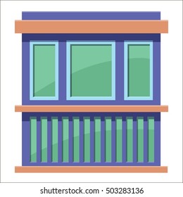Cartoon flat stall or kiosk isolated on white background. Front. Tobacconist, pawnshop, bookshop. Small business. Outdoor. Vector illustration. EPS 10. 