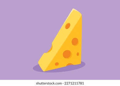 Cartoon flat style drawing of fresh delicious Italian holed cheese shop logo emblem. Online dairy food store logotype template. Dairy shop or food delivery service. Graphic design vector illustration