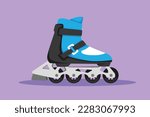 Cartoon flat style drawing modern rollerblades logotype, icon, symbol. Young teenager style roller skates. Inline skates sport. Skate. Pair of inline roller skates. Graphic design vector illustration