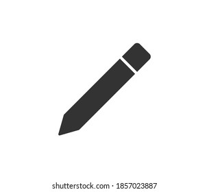 Cartoon flat style pencil icon shape. Education write logo symbol sign. Pen silhouette. Vector illustration image. Isolated on white background.	
