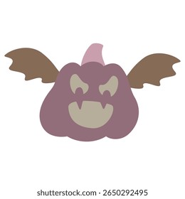 Cartoon flat style. Vector illustration. Halloween cute elements set pumpkins, spooky and festive elements. Hand drawn set. Halloween Ornaments

