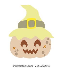 Cartoon flat style. Vector illustration. Halloween cute elements set pumpkins, spooky and festive elements. Hand drawn set. Halloween Ornaments

