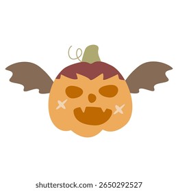 Cartoon flat style. Vector illustration. Halloween cute elements set pumpkins, spooky and festive elements. Hand drawn set. Halloween Ornaments

