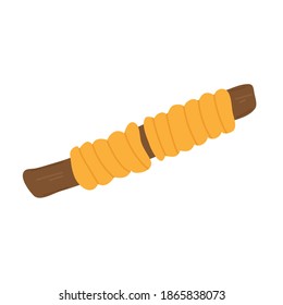 Cartoon flat trdelnik. Symbol of Czech. Vector flat illustration isolated on white background.