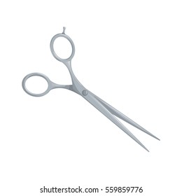 Cartoon flat and trendy style hair metal scissors. Fashion salon accessory. professional equipment vector illustration.