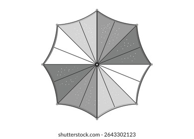 Cartoon flat umbrella in vector pastel style, suitable for UI icons, mobile app graphics, and minimal branding visuals
