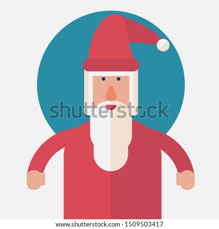 cartoon flat vector illustration character of Santa Claus Christmas theme 