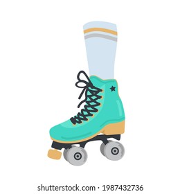 Cartoon flat vector illustration. Roller skate. Sport. Activity.