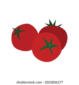 Cartoon flat vector illustration tomatoes. Cherry. Vegetables.