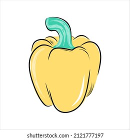 Caricatura de pimienta vegetal plana aislada