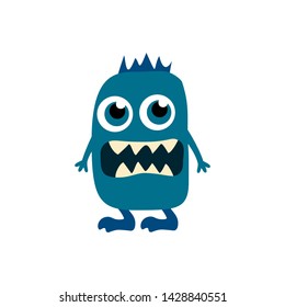 Cartoon flat virus monsters icon. Colorful kids toy cute monster. Vector illustration