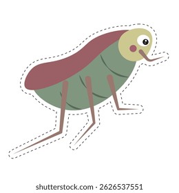 Cartoon flea with big eyes. Vector illustration