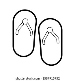 Cartoon Flip Flops Icon Vector