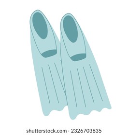 Cartoon flippers for diving and swimming vector illustration. Water activity equipment