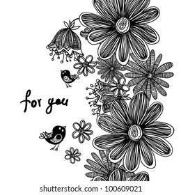 Cartoon floral background