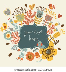 Cartoon floral background