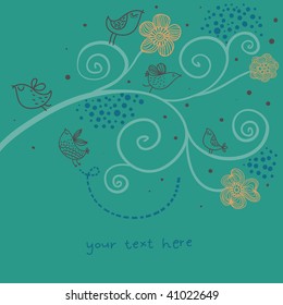 Cartoon floral background
