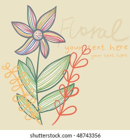 Cartoon, floraler Hintergrund