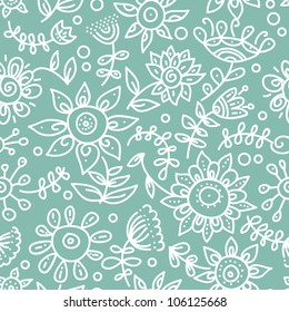 Cartoon floral seamless pattern
