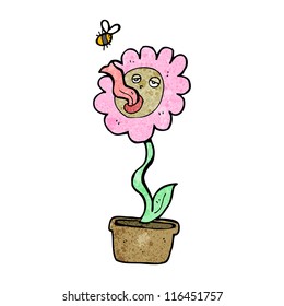 cartoon flower and bee