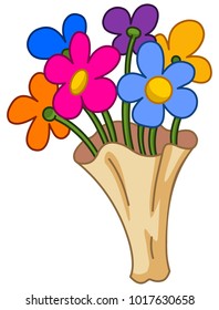 Cartoon flower bouquet