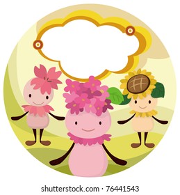 cartoon flower elf card
