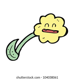 flor de dibujos animados con cara