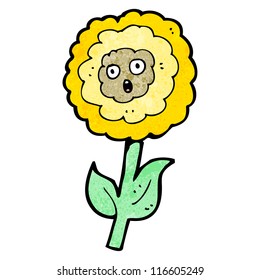 flor de dibujos animados con cara
