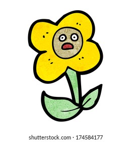 cartoon flower with face