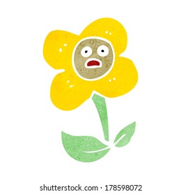 cartoon flower with face