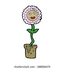 cartoon flower with face