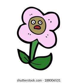 cartoon flower with face