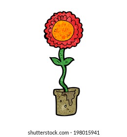 cartoon flower with face