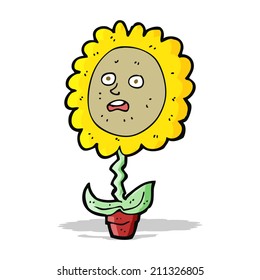 cartoon flower with face