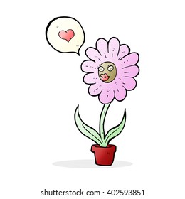 flor de dibujos animados con cara
