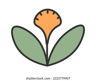 Cartoon flower icon. Vector illustration