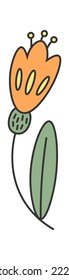 Icono de flor de dibujos animados. Ilustración del vector