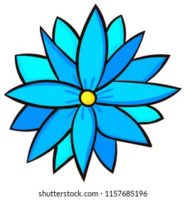 Cartoon flower isolated on white background. Vector illustration.
