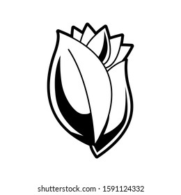 Cartoon Flower and Leaves Icon Vector