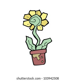 Cartoon-Blume auf dem Topf