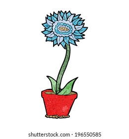 flor de dibujos animados en una olla