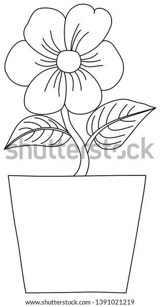 Cartoon Flower Flower Pot Outline Vector Stock Vector (Royalty Free ...