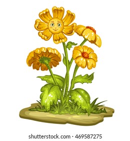 Cartoon flower with a smiling face