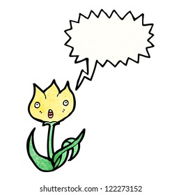 Cartoonblume mit Sprachblase