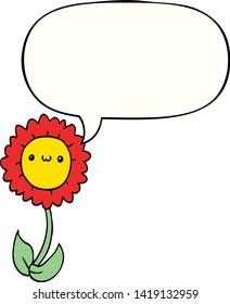 cartoon flower with speech bubble
