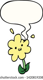 cartoon flower with speech bubble