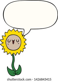 Cartoonblume mit Sprachblase
