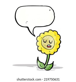 Cartoonblume mit Sprachblase